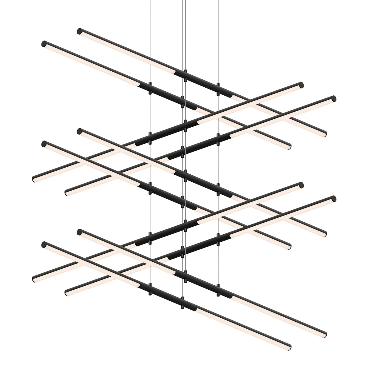 Tik-Tak LED Linear Pendant in Satin Black