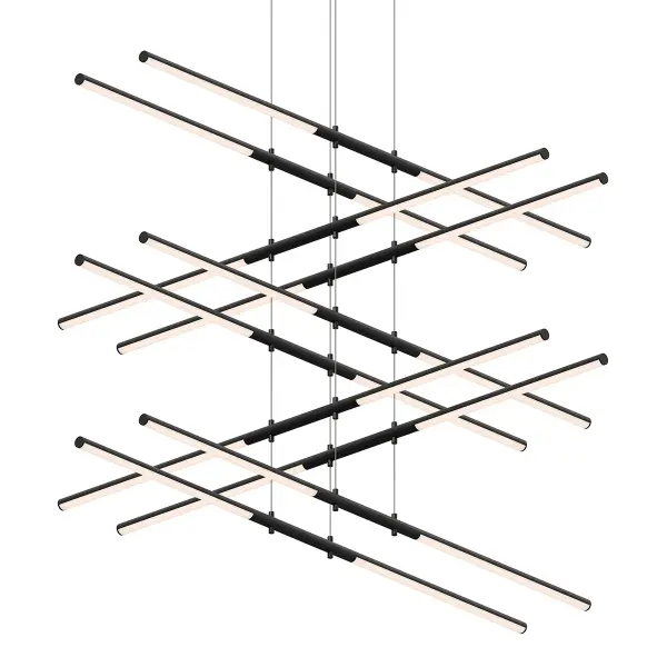 Tik-Tak LED Linear Pendant in Satin Black