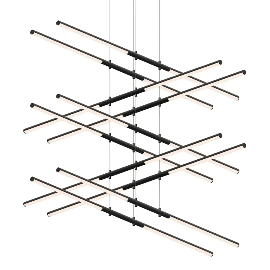 Tik-Tak LED Linear Pendant in Satin Black