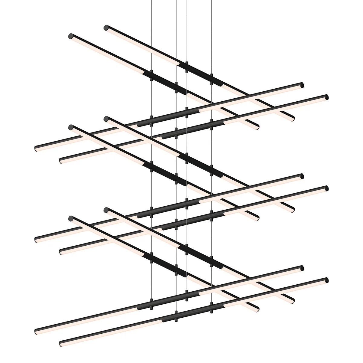 Tik-Tak LED Linear Pendant in Satin Black