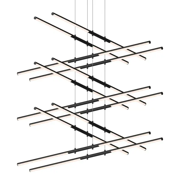 Tik-Tak LED Linear Pendant in Satin Black