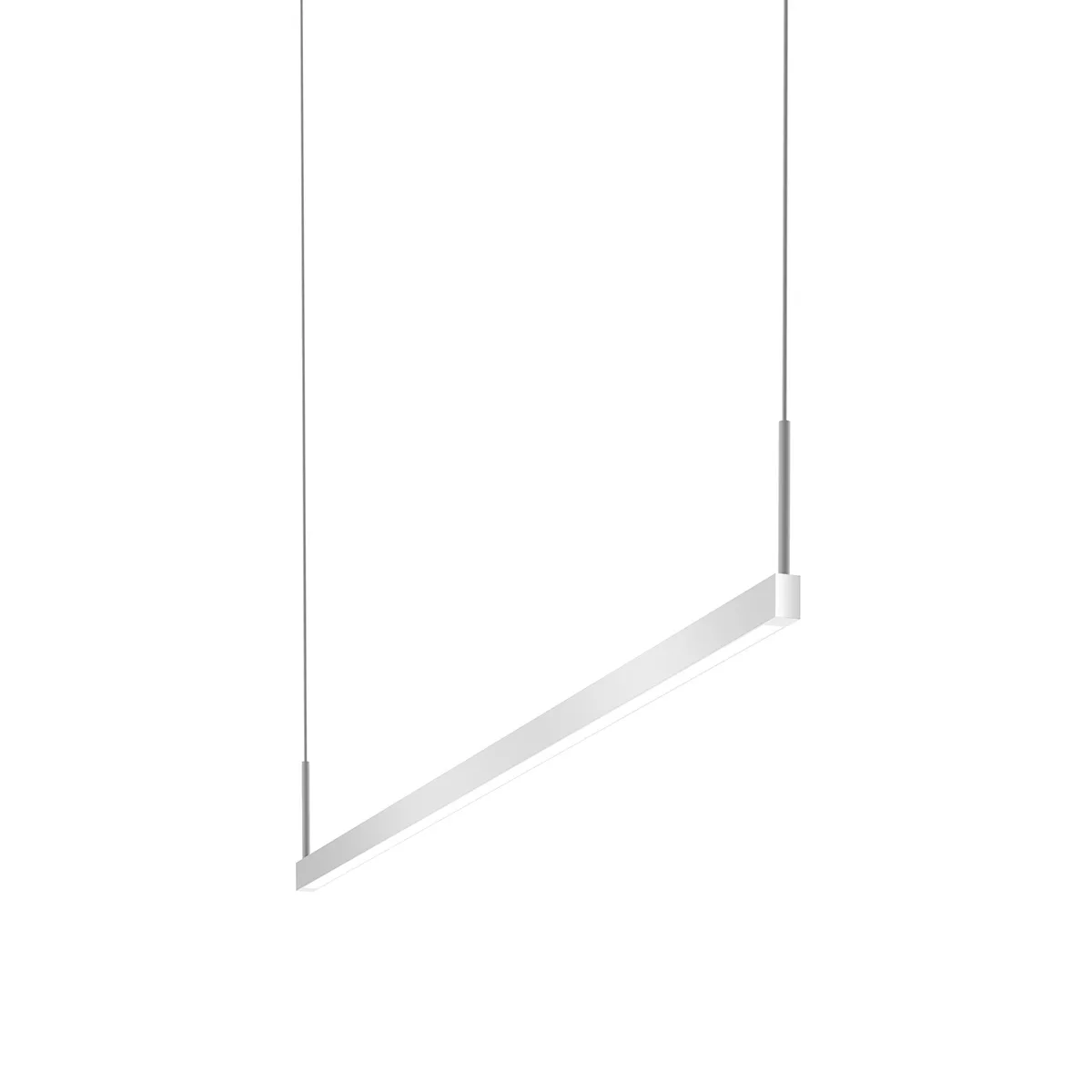 Thin-Line LED Linear Pendant in Bright Satin Aluminum