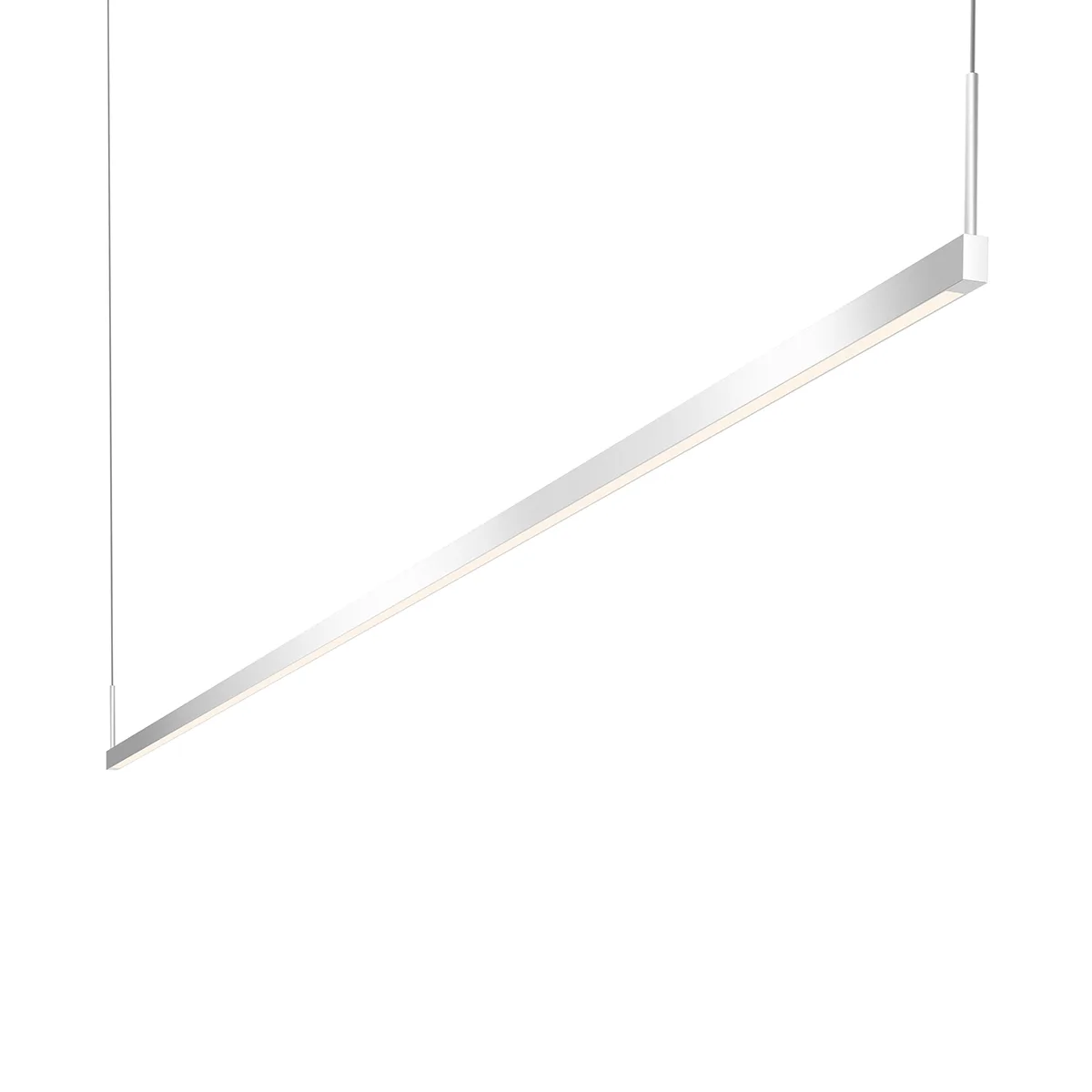 Thin-Line 96" LED Linear Pendant in Bright Satin Aluminum