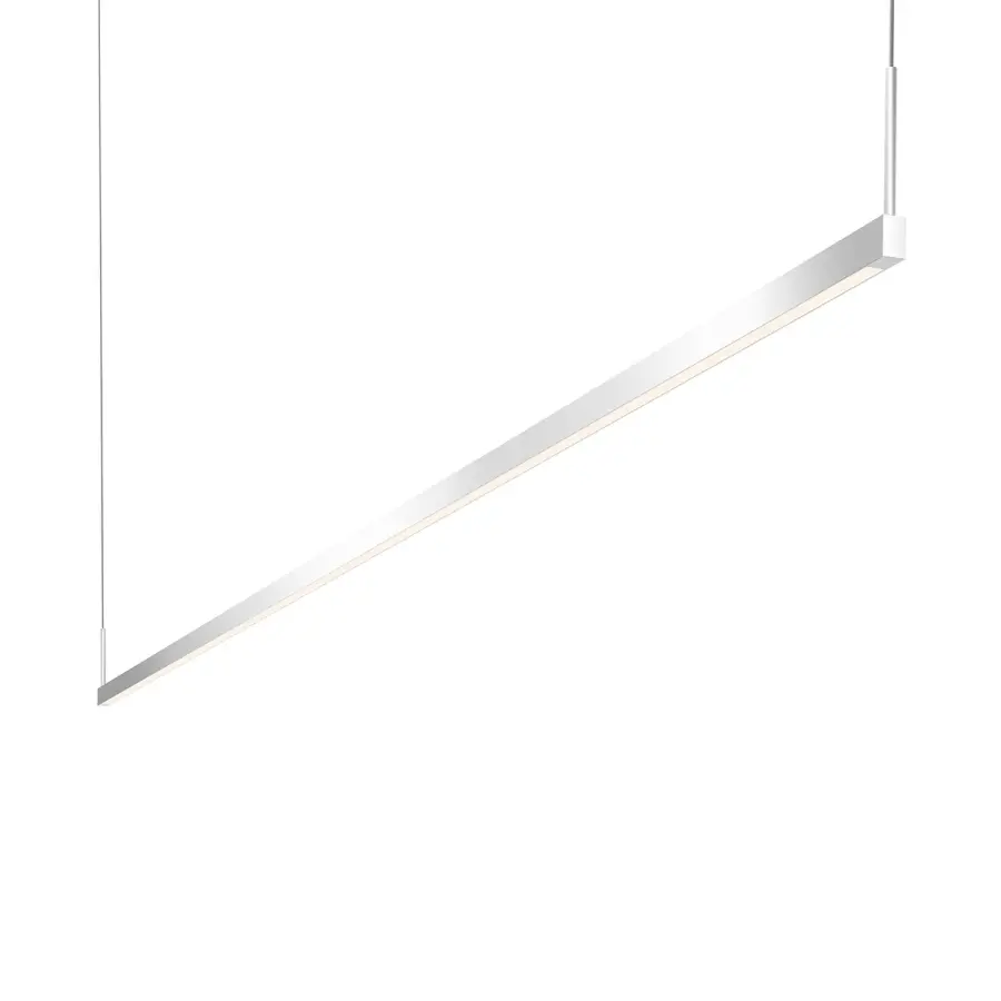 Thin-Line 96" LED Linear Pendant in Bright Satin Aluminum