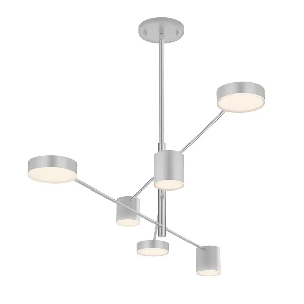 Counterpoint LED Linear Pendant in Bright Satin Aluminum