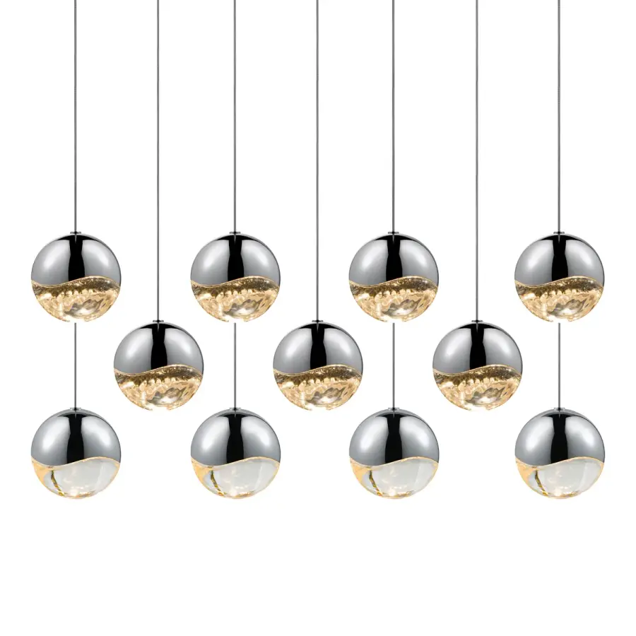 Grapes 11-Light LED Linear Pendant in Polished Chrome