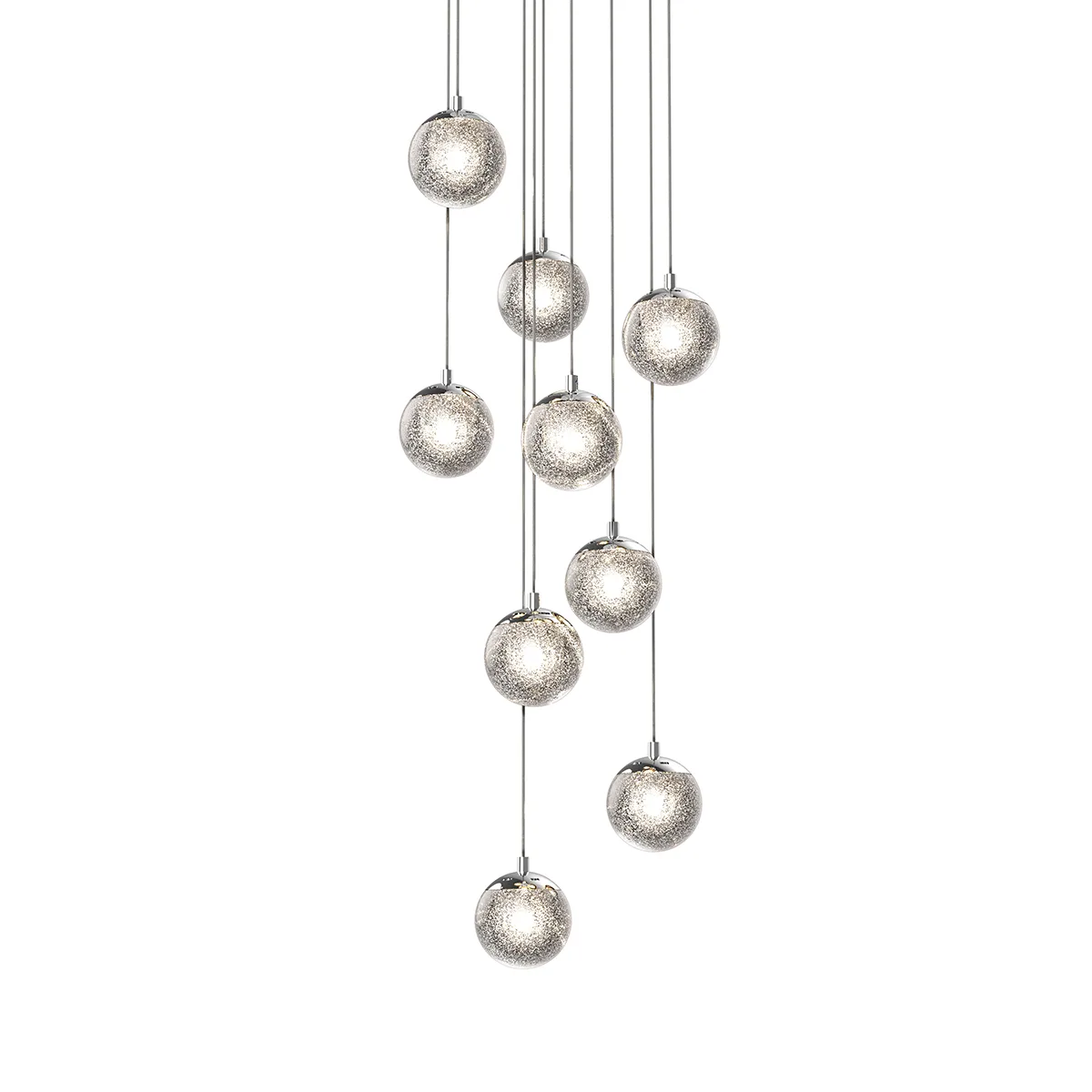 Champagne Bubbles 9-Light LED Pendant in Polished Chrome