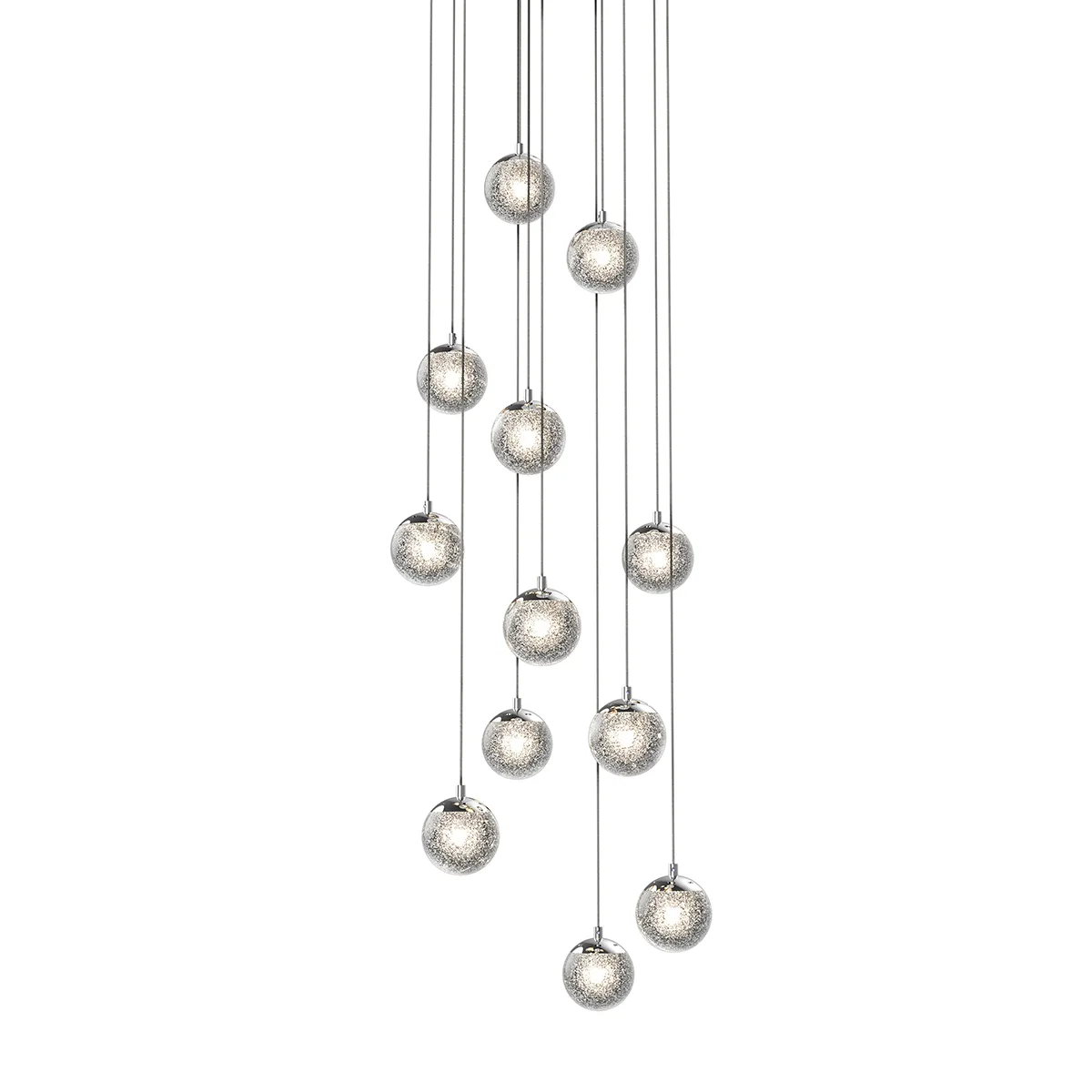 Champagne Bubbles 12-Light LED Pendant in Polished Chrome