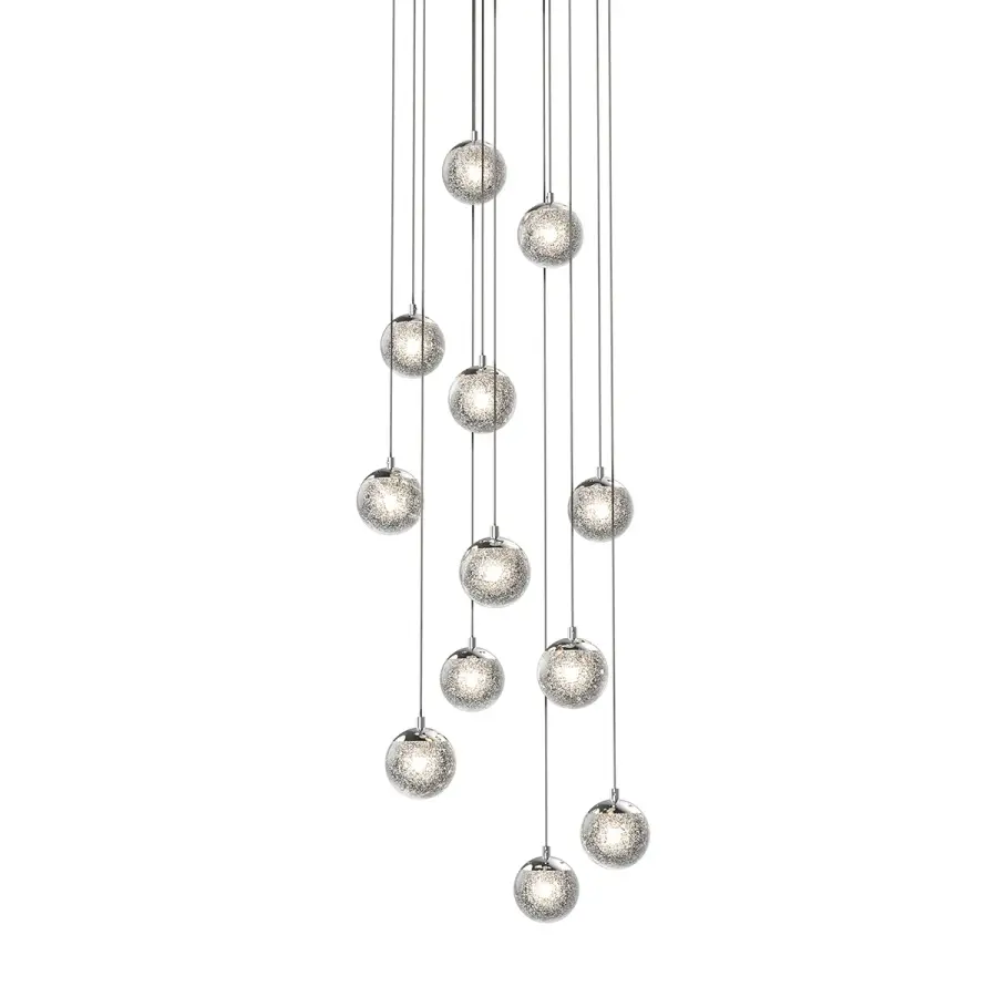 Champagne Bubbles 12-Light LED Pendant in Polished Chrome