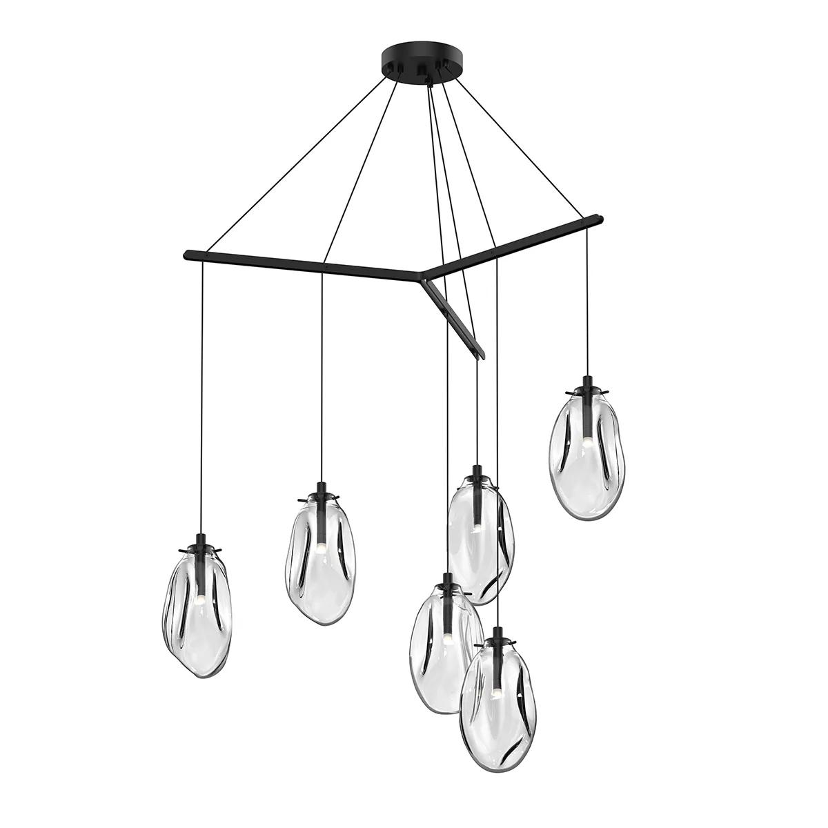 Liquid LED 6-Light Linear Pendant in Satin Black