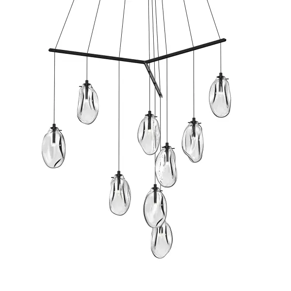 Liquid LED 9-Light Linear Pendant in Satin Black