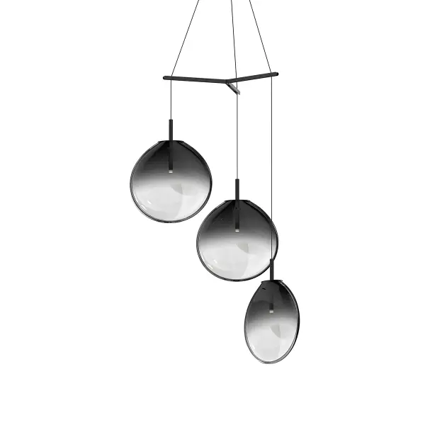 The Cantina LED Pendant combines contemporary design with industrial edge through its satin black aluminum frame and smoke fade glass shades. At 36 inches wide, it's perfectly scaled for kitchen islands and dining tables, delivering warm 3000K LED light with exceptional color rendering.