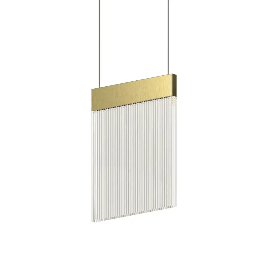 V Panels LED Mini Pendant in Brass
