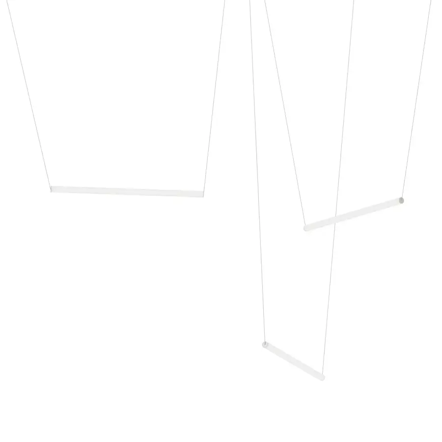 Yo LED 3-Light Linear Chandelier in Natural Anodized