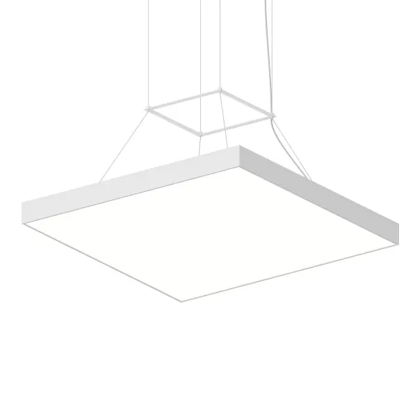 The Pi LED Pendant delivers exceptional task lighting with 6600 delivered lumens in a minimalist 30-inch profile. Its satin white finish and integrated LED technology make it ideal for modern kitchens and workspaces requiring bright, efficient lighting.
