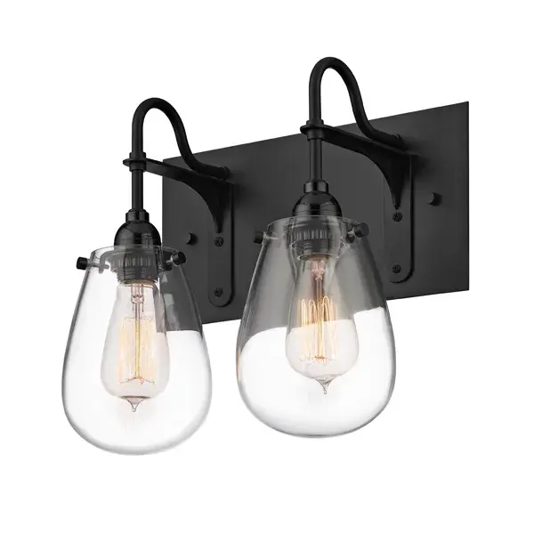 Chelsea Two Light Bath Bar in Satin Black