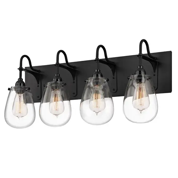 Chelsea Four Light Bath Bar in Satin Black
