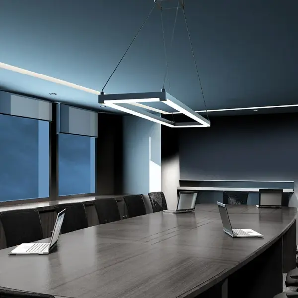 The Stix Rectangle LED Pendant offers clean, modern illumination with integrated LED technology. Its linear form makes it perfect for task lighting over kitchen islands and dining tables.
