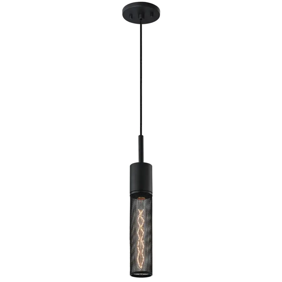 Urban Edge One Light Pendant in Textured Black