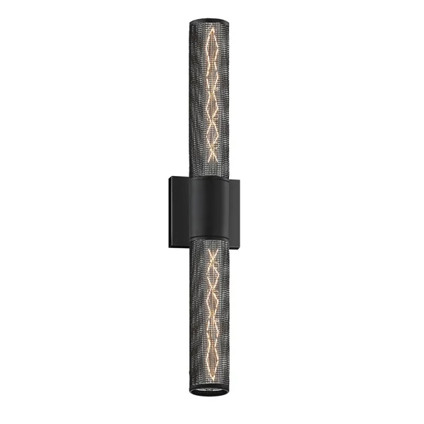 Urban Edge Two Light Wall Sconce in Textured Black