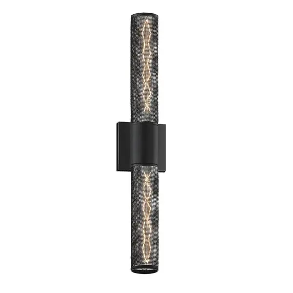 Urban Edge Two Light Wall Sconce in Textured Black