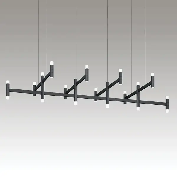 The Systema Staccato Spine Pendant delivers bold contemporary design with its linear brass construction. Perfect for making a dramatic statement over dining tables or kitchen islands in modern spaces.