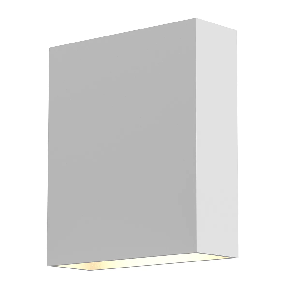 Flat Box LED Wall Sconce in Textured White