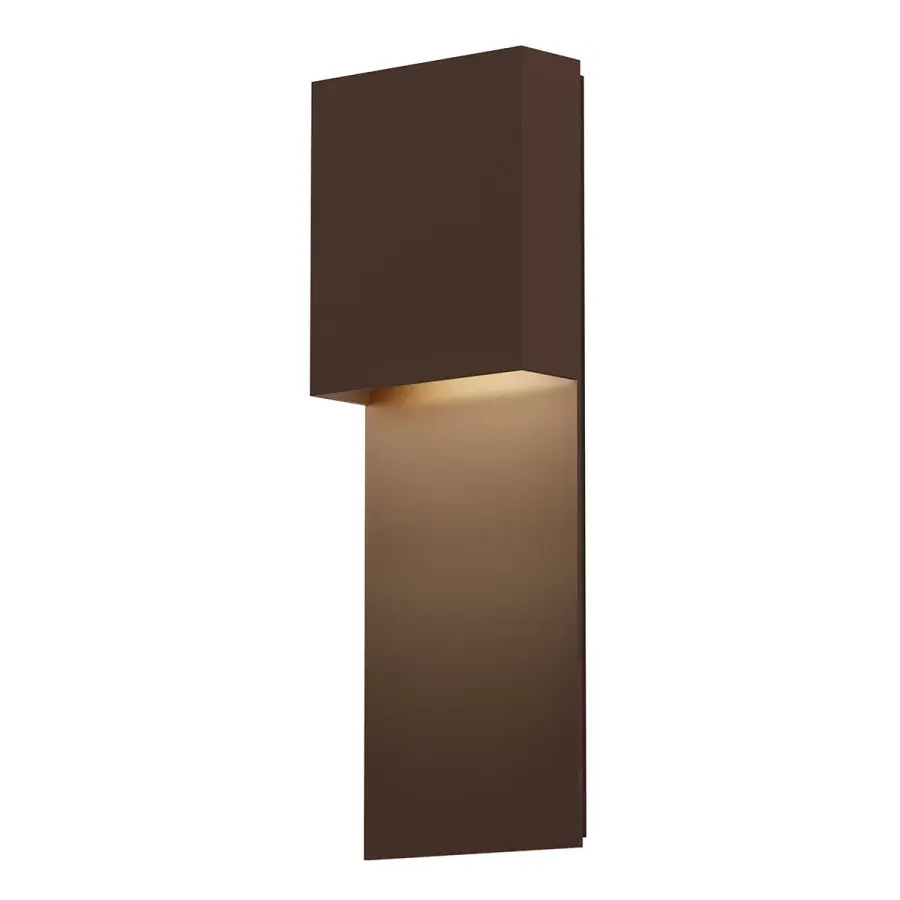 Flat Box LED Wall Sconce in Textured Bronze