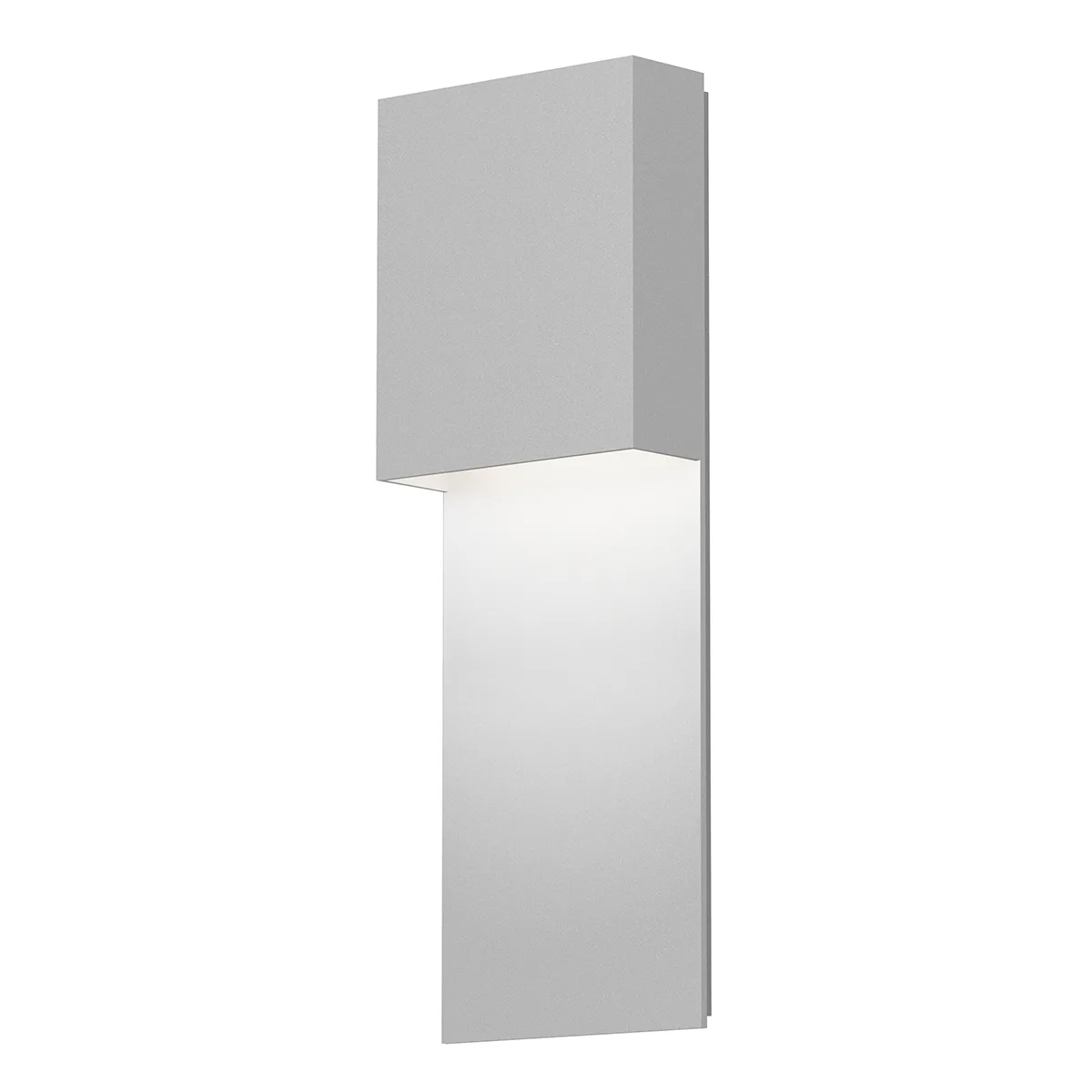 Flat Box LED Wall Sconce in Textured White