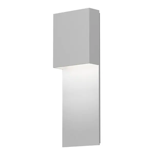 Flat Box LED Wall Sconce in Textured White