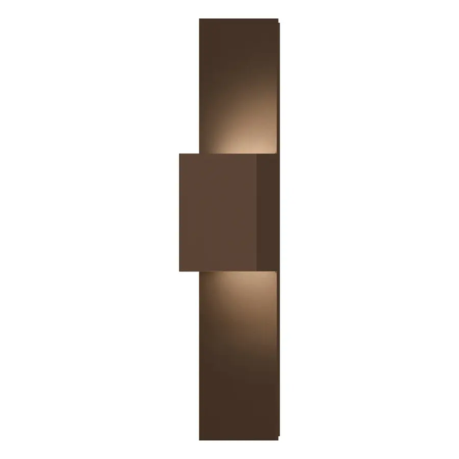 Flat Box LED Wall Sconce in Textured Bronze