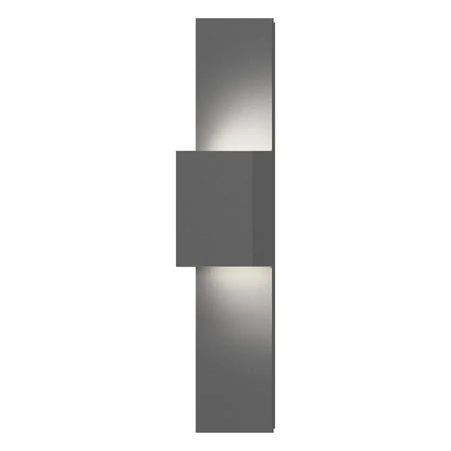 Flat Box LED Wall Sconce in Textured Gray