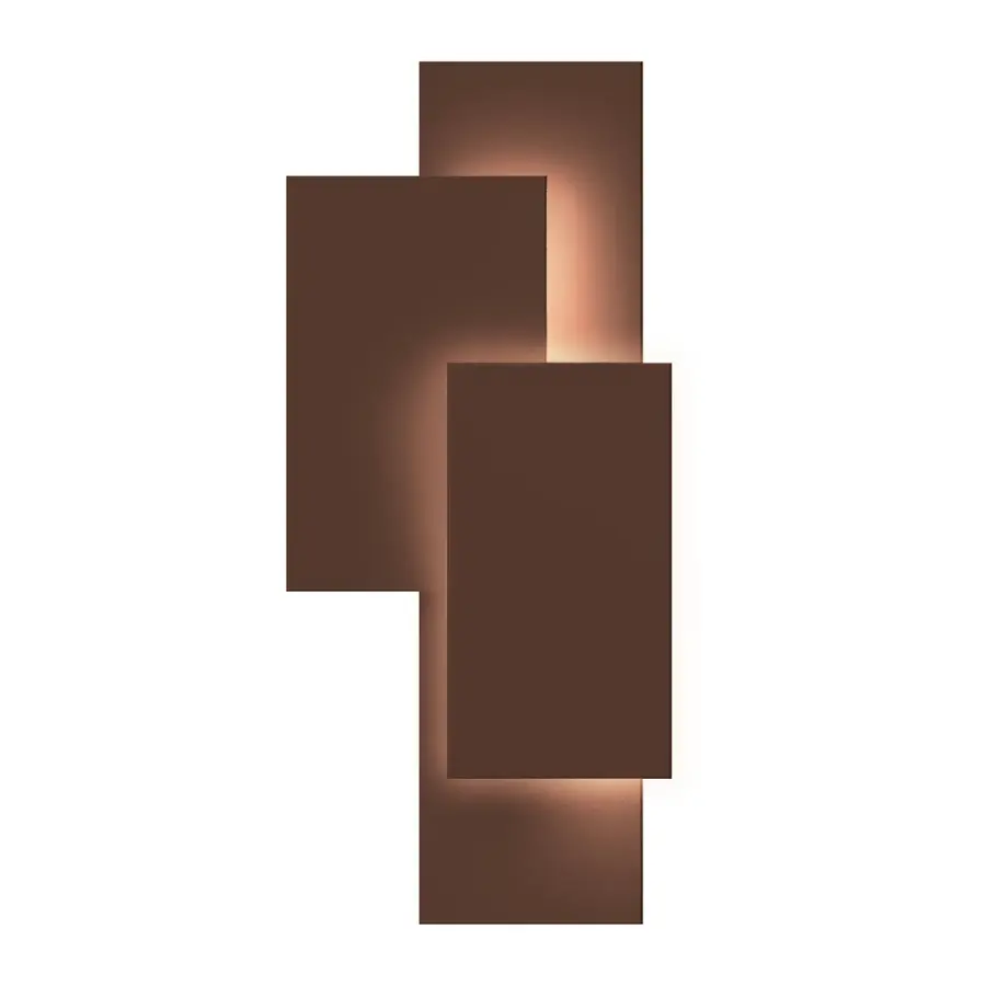Offset Panels LED Wall Sconce in Textured Bronze