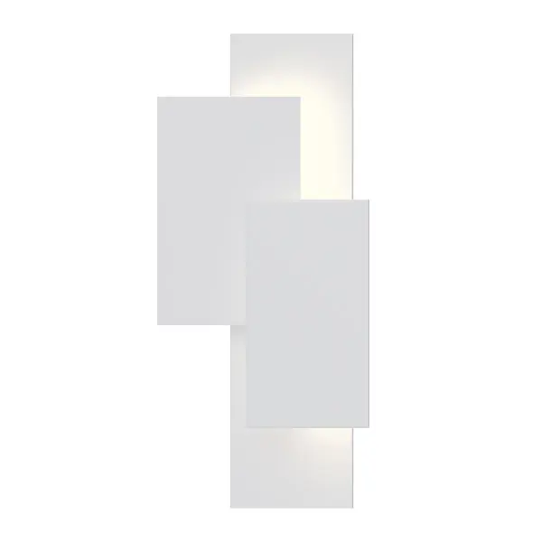 Offset Panels LED Wall Sconce in Textured White