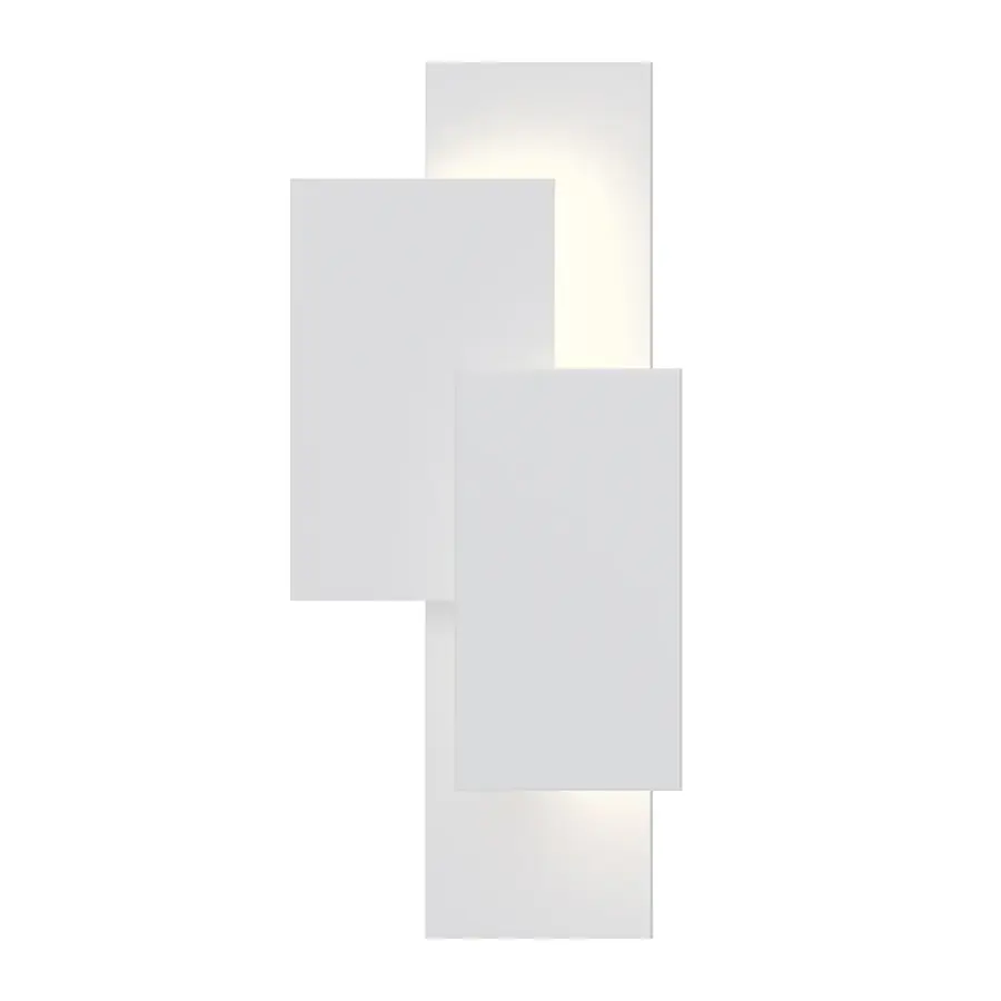 Offset Panels LED Wall Sconce in Textured White