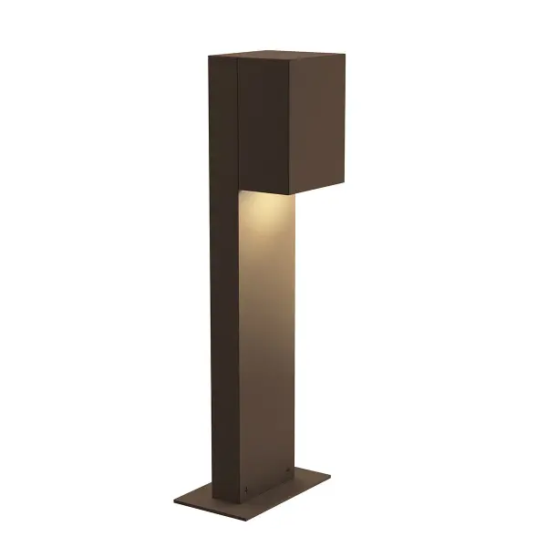Box LED Bollard in Polished Nickel
