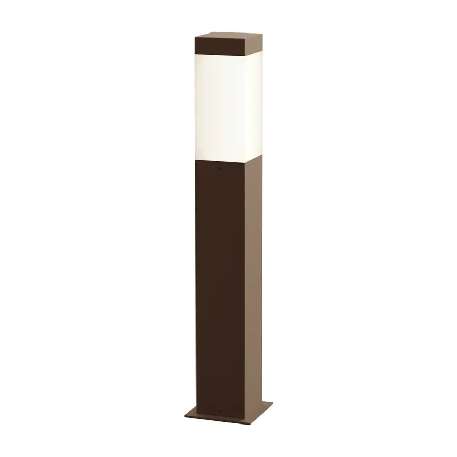 Square Column LED Bollard in Textured Bronze
