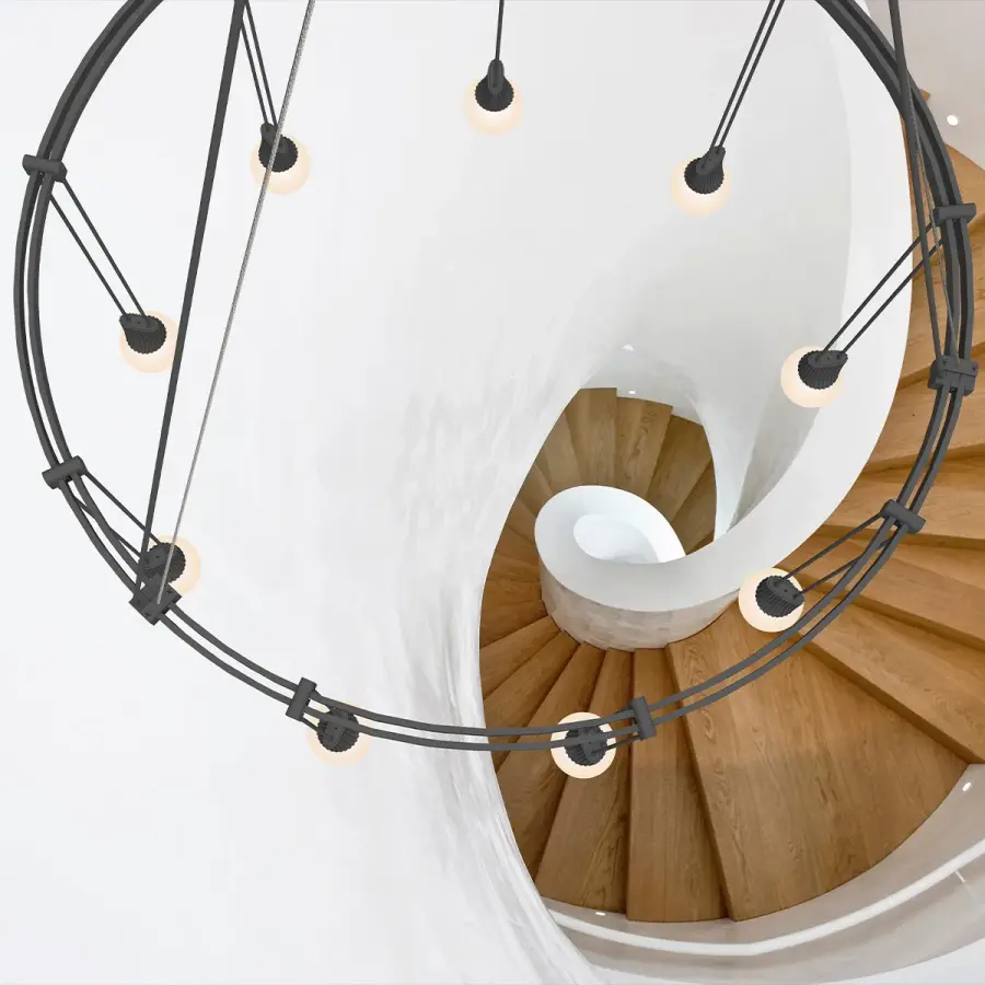 Architectural Ring System with Customizable Ball Luminaires