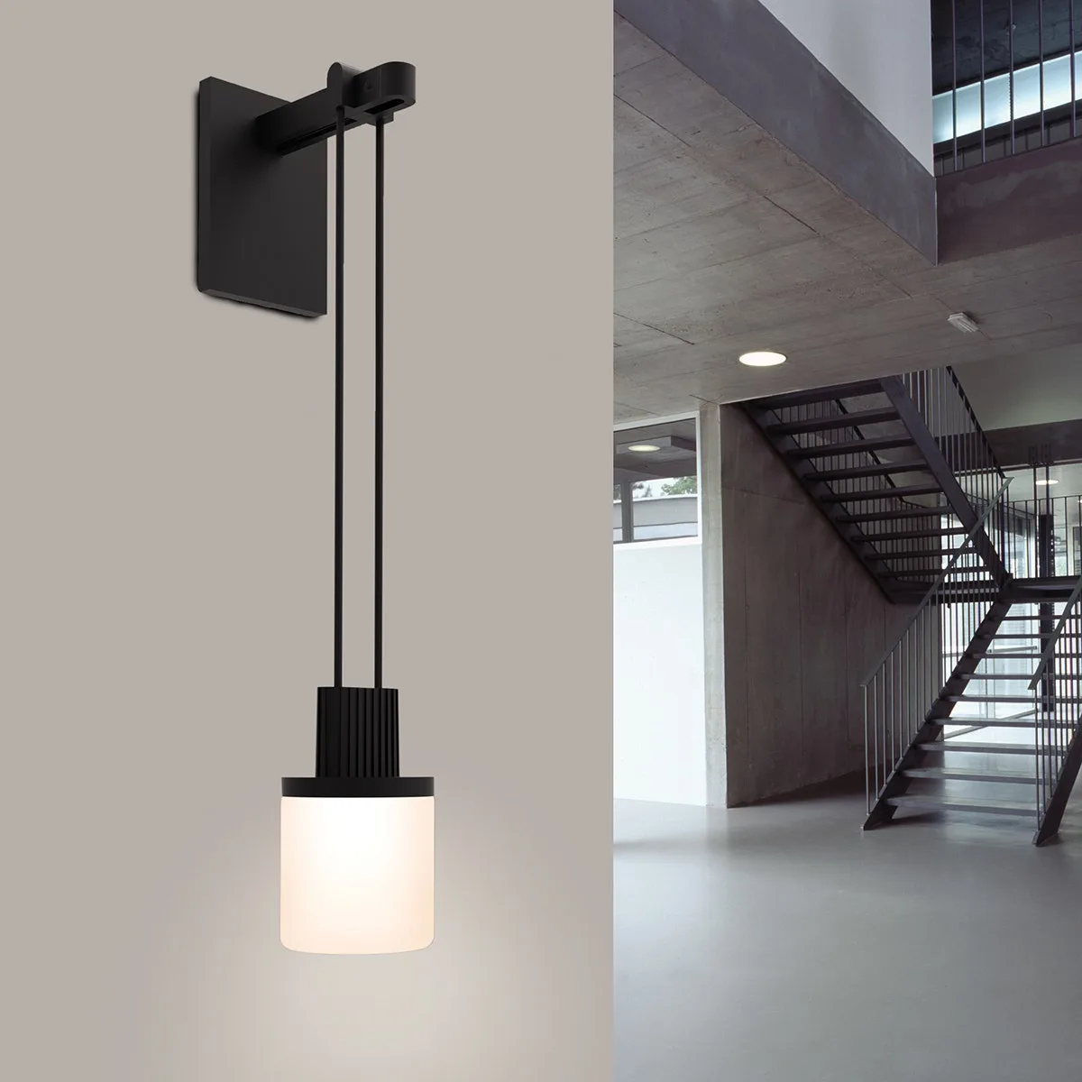 Suspenders Mini Single Sconce with Drum Shade
