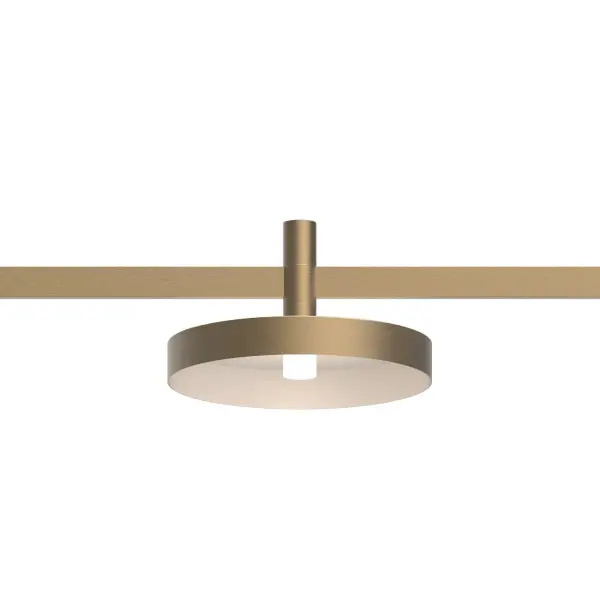 The Systema Staccato Shade offers a contemporary brass finish that integrates seamlessly into modular lighting configurations, providing design flexibility for both residential and commercial spaces.