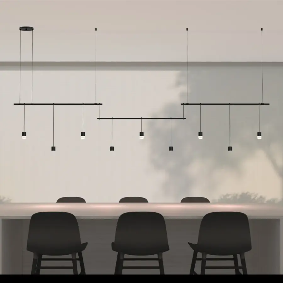 Sophisticated Linear System Blending Ambient & Task Lighting