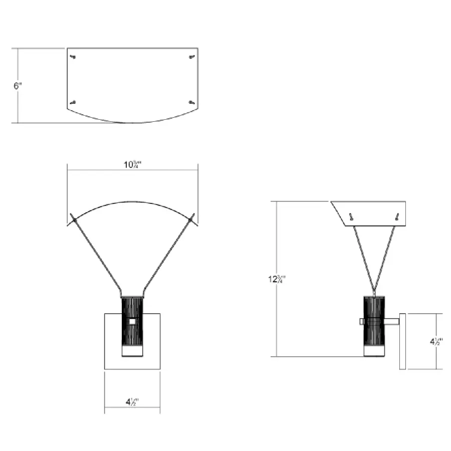 Suspenders Standard Single Sconce with Bar-Mounted Duplex Cylinders