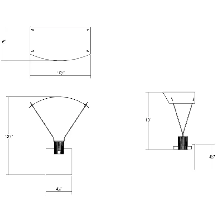 Suspenders Standard Single Sconce with Parachute Reflector