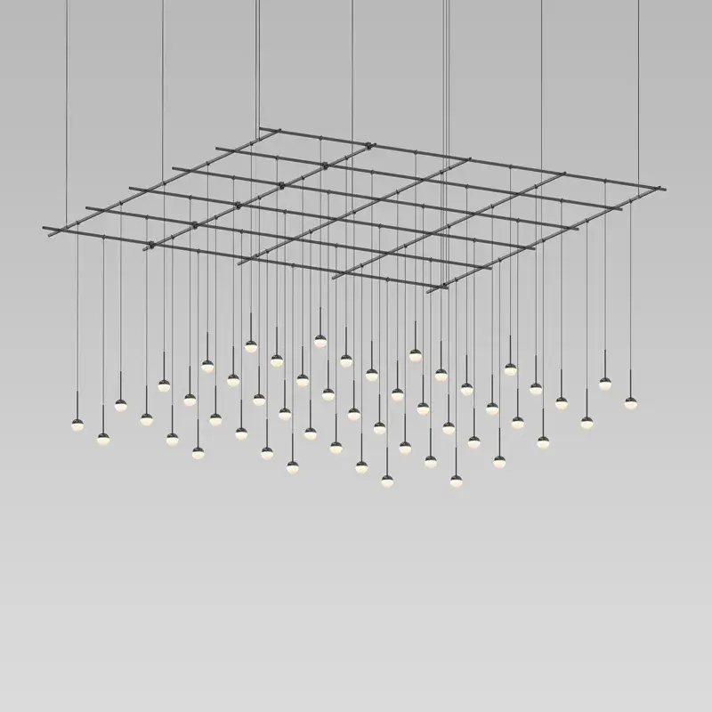 Suspenders 49-Light Linear Chandelier in Satin Black