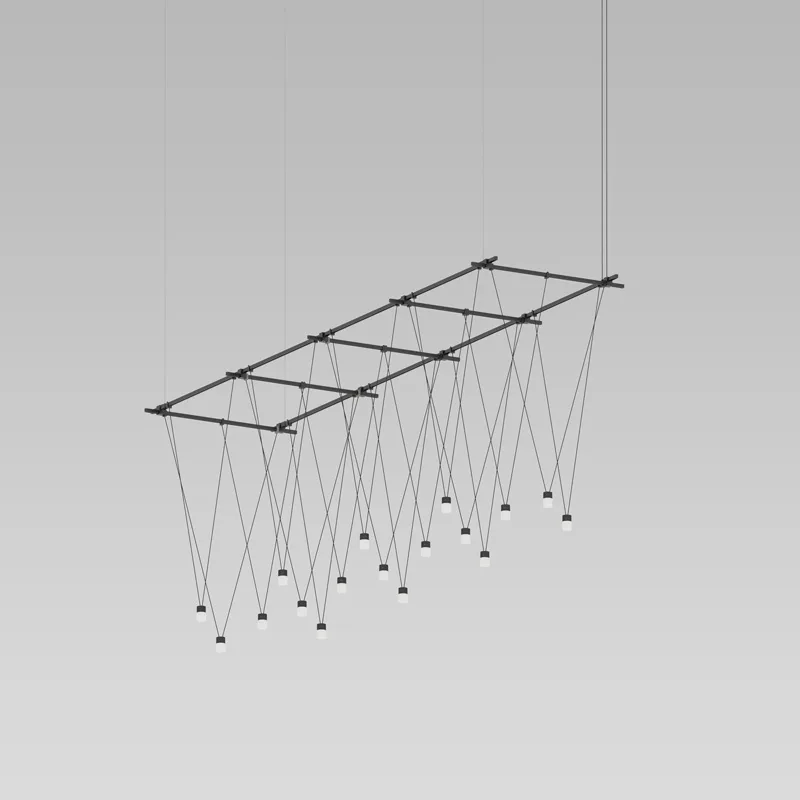 Suspenders 17-Light Linear Pendant in Satin Black
