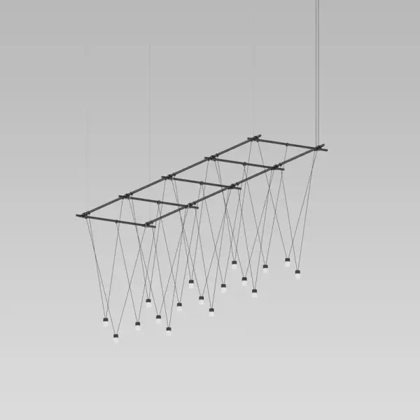 Suspenders 17-Light Linear Pendant in Satin Black