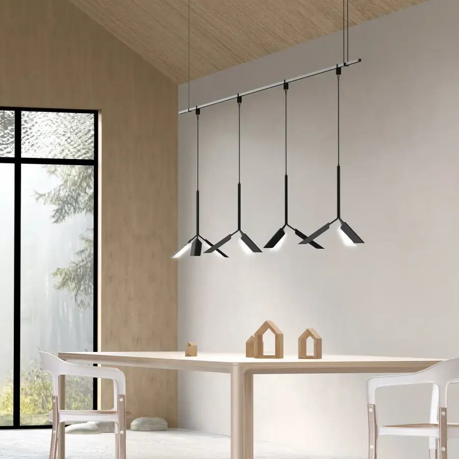 Suspenders 48" Linear Chandelier with Leaf Luminaires