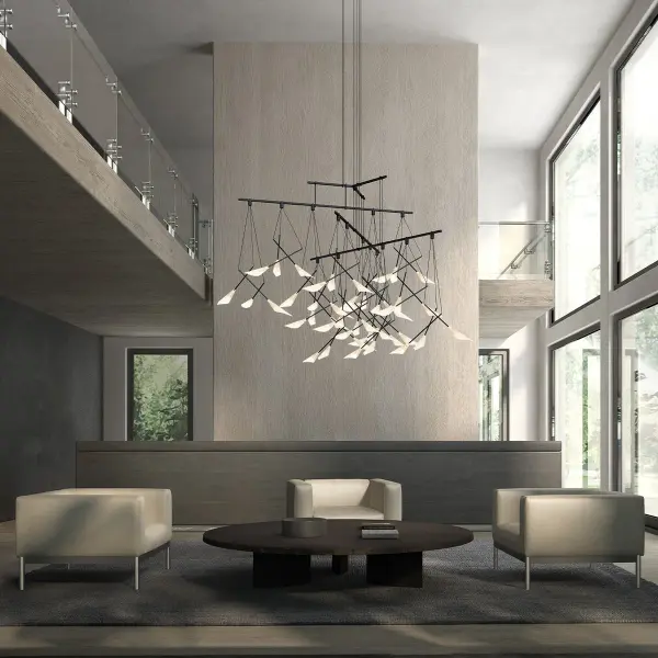 Sculptural Multi-Tier Statement Chandelier with Organic Calla Lily Forms