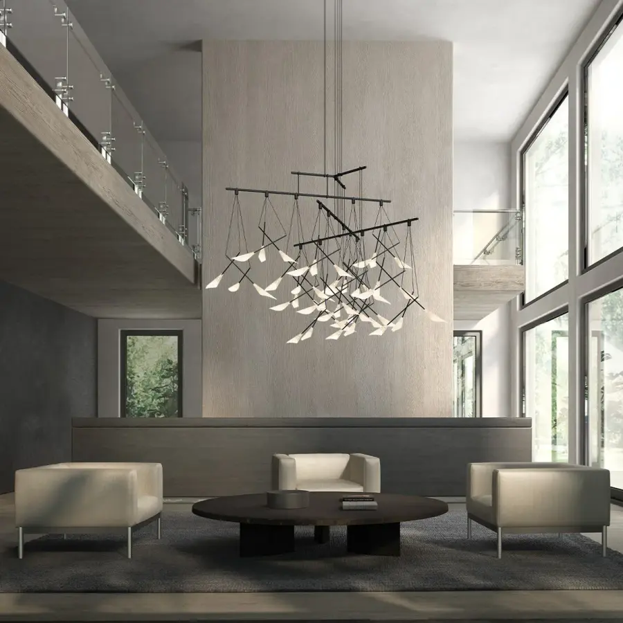 Sculptural Multi-Tier Statement Chandelier with Organic Calla Lily Forms