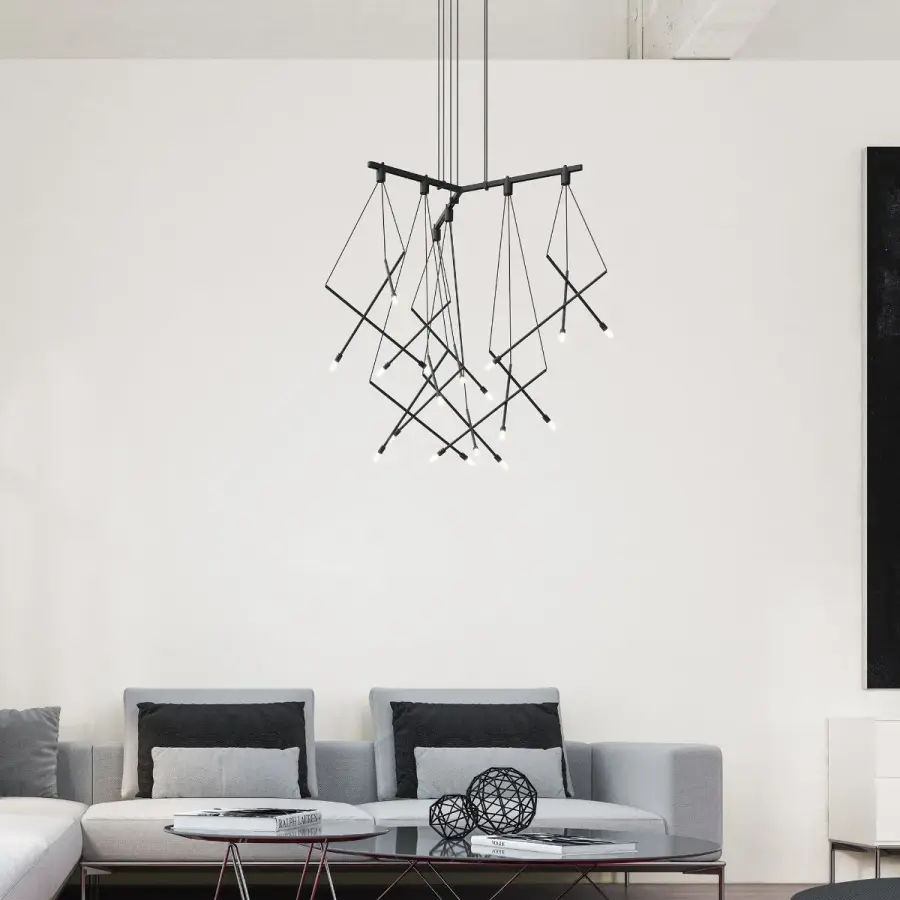 Suspenders 24" Multi-Tier Chandelier with Branch Luminaires